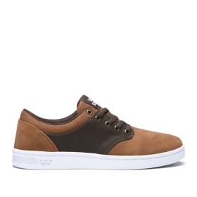 Supra Mens CHINO COURT Low Top Shoes Brown/Demitasse/white | US-84499